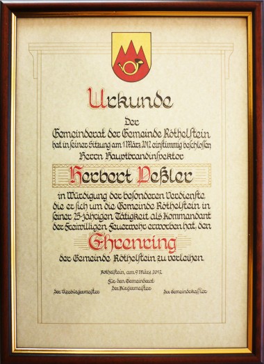 Ehrenring Gemeinde Röthelstein
